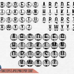HUGE Split Monogram Alphabet Bundle SVG / Split Monogram Frame Alphabet Bundle / 26 Letter Designs / Digital Download for Cricut, Silhouette image 3