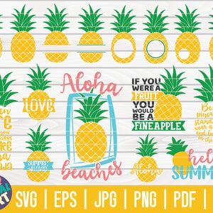 Pineapple SVG Bundle / Free Commercial Use / Cut Files for Cricut / clipart / printable / vector / instant download