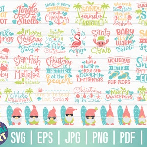 Tropical Christmas SVG Bundle / Christmas in July SVG / Tropical Gnomes Bundle / Free Commercial Use / Cut Files for Cricut