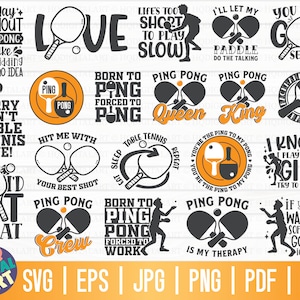 Ping Pong SVG Bundle / Ping Pong SVG Bundle / Tischtennis SVG / Ping Pong Cricut / Lustiges Ping Pong T-Shirt svg