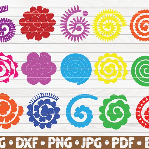 15 Rolled Flowers Bundle SVG Cut File Clipart Printable | Etsy