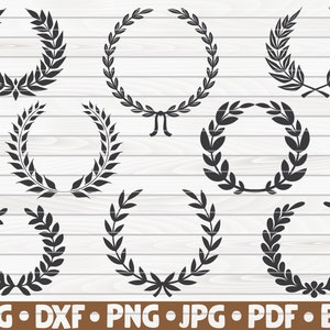 8 Laurel Wreaths Bundle SVG / cut file / clipart / printable / vector / commercial use | instant download