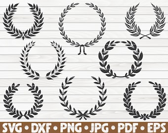 8 Laurel Wreaths Bundle SVG / cut file / clipart / printable / vector / commercial use | instant download