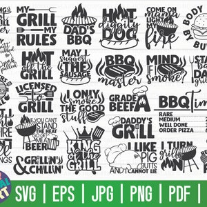 Barbecue Quotes SVG bundel / 25 ontwerpen / gratis commercieel gebruik / bestanden knippen voor Cricut / clipart / afdrukbaar / vector / instant download