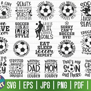 Soccer SVG Bundle TWO / Soccer SVG / Soccer T-shirt svg/ Cut File / clipart / printable / vector / commercial use / instant download
