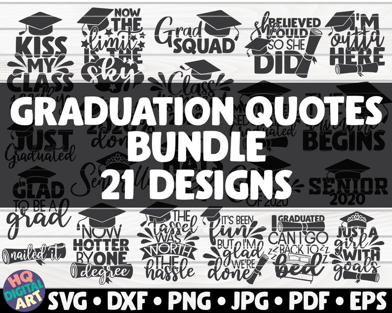 Download Graduation Quotes SVG Bundle 21 designs Cut File clipart ...