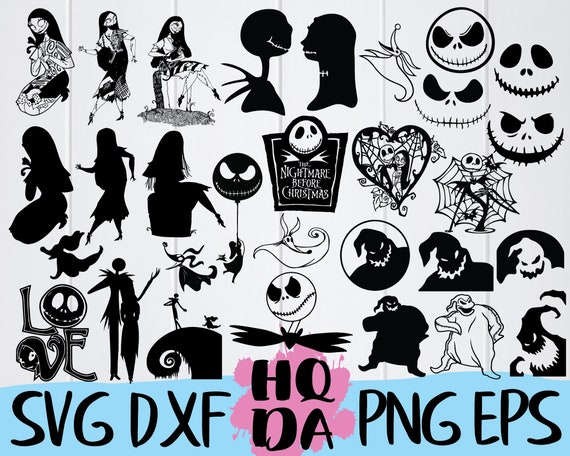 Download 30 Nightmare Before Christmas silhouettes svg cut file vector | Etsy