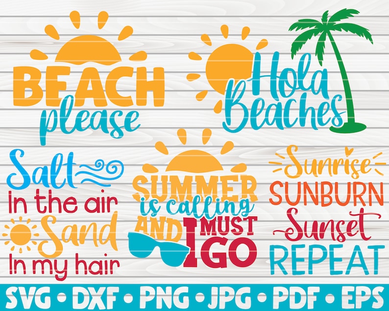 Summer Quotes SVG Bundle 25 designs Cut File clipart | Etsy