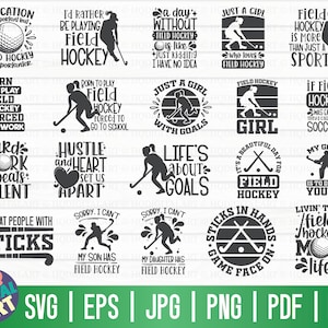 Field hockey SVG Bundle THREE / Field hockey SVG / Cut File / clipart / printable / vector / commercial use / instant download