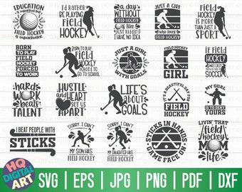 Field hockey SVG Bundle THREE / Field hockey SVG / Cut File / clipart / printable / vector / commercial use / instant download
