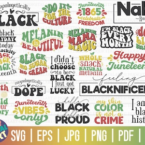Juneteenth SVG Bundle TWO / Black History Month SVG / Free Commercial Use / Cut Files for Cricut / printable / vector / instant download