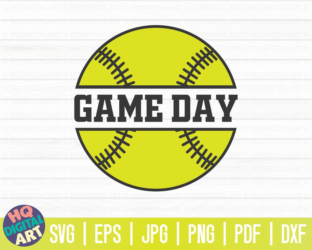 Game Day SVG / Softball SVG / Cut File / Clipart / Printable / Vector / Commercial Use / Instant