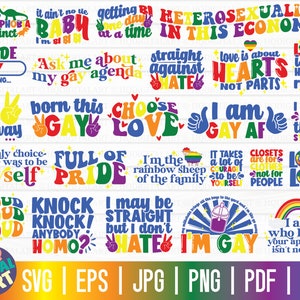 Lgbtq Pride SVG Bundle ONE / Gay Pride Bundle SVG / Lesbian svg / Bisexual svg / Free Commercial Use / Cut Files for Cricut Instant Download