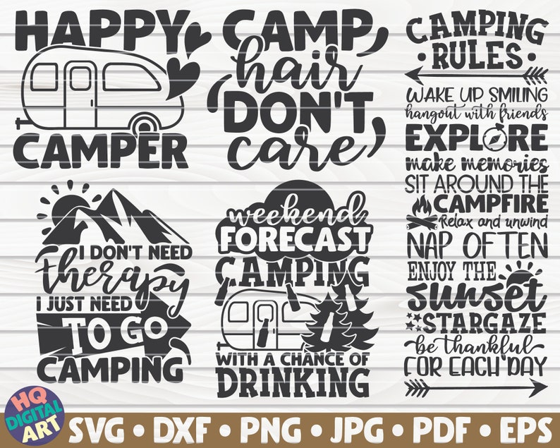 Camping SVG Bundle 30 designs Cut File clipart | Etsy