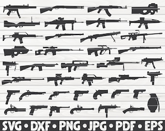 40 Guns/Weapons Silhouettes / Cut File / cliparts / printable / vectors / commercial use instant download
