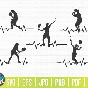 Tennis Pulsschlag SVG / Tennis ekg SVG / Cut File / Clipart / bedruckbar / Vektor / kommerzielle Nutzung / Sofort Download