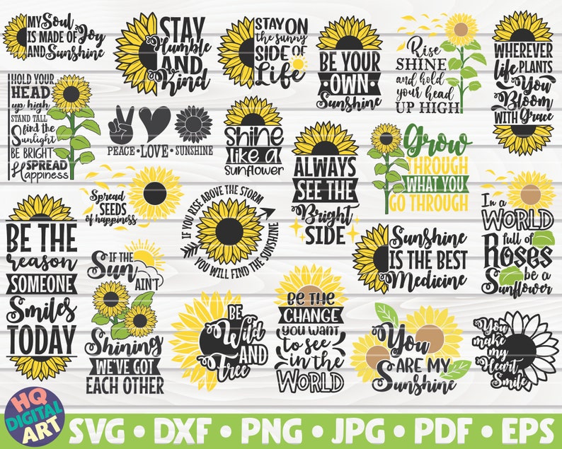 Huge Sunflower Bundle SVG 60 Designs Monograms Porch - Etsy