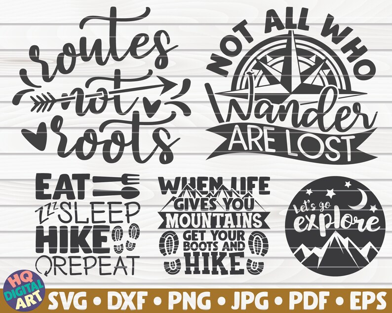 Download Hiking Quotes SVG Bundle 20 designs Cut File clipart | Etsy