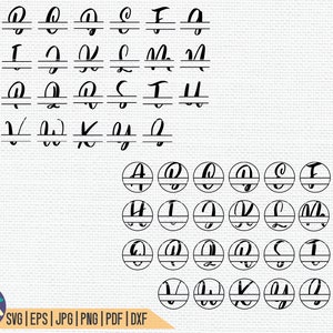 HUGE Split Monogram Alphabet Bundle SVG / Split Monogram Frame Alphabet Bundle / 26 Letter Designs / Digital Download for Cricut, Silhouette image 9