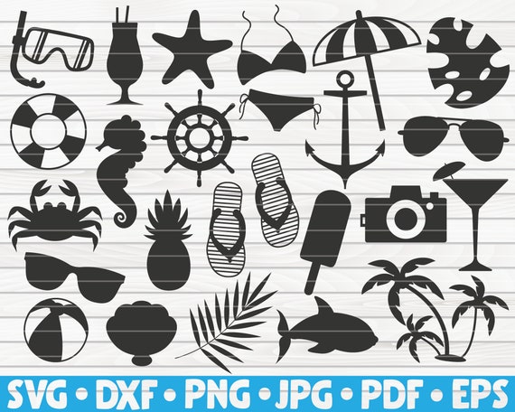 23 Beach Silhouettes Bundle SVG / cut file / clipart / printable / vector / commercial use | instant download