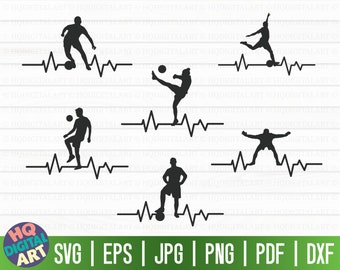 Soccer pulse line SVG / Soccer ekg SVG / Cut File / clipart / printable / vector / commercial use / instant download