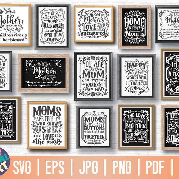 Mom Signs SVG Bundle / Mom Quotes SVG / Mother's Day Signs SVG / Gift for mom / Free Commercial Use / Cut File for Cricut / Instant Download