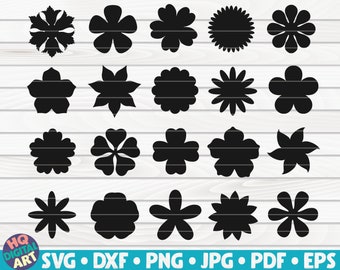 20 Flower Silhouettes Bundle SVG / Free Commercial Use / Cut files for Cricut / clipart / printable / vector / instant download