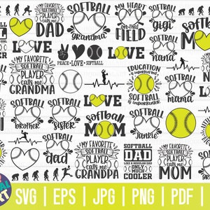 Softball SVG Bundle ONE/ Softball SVG / Softball T-Shirt svg / Cut File / clipart / printable / vector / commercial use / instant download