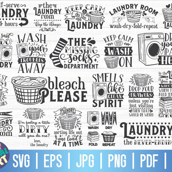 Laundry room SVG Bundle TWO / Laundry room signs SVG Bundle / Funny Laundry svg / Free Commercial Use / Cut Files for Cricut