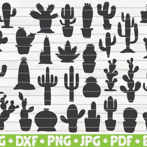 30 Cactus Silhouettes / Cut File / cliparts / stampabile / vettori / download istantaneo per uso commerciale