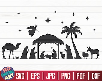 Christmas Nativity Scene SVG / Nativity Set SVG / Cricut / Silhouette Studio / Cut File / Clipart | Printable | Vector | commercial use