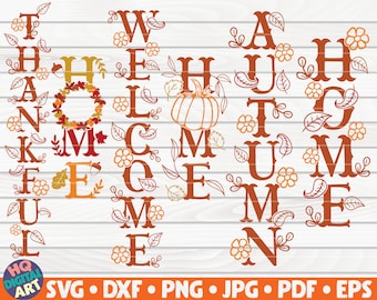 6 Porch Fall/Thanksgiving signs SVG Bundle / Cut File / cliparts / printable / vectors / commercial use | instant download