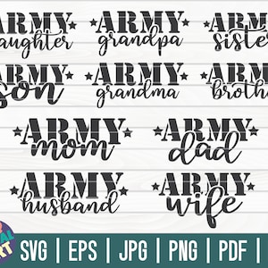 Leger familie SVG Bundel / Veteranendag SVG / Memorial Day SVG / Gratis commercieel gebruik / Cut Files voor Cricut / Printable / Instant download