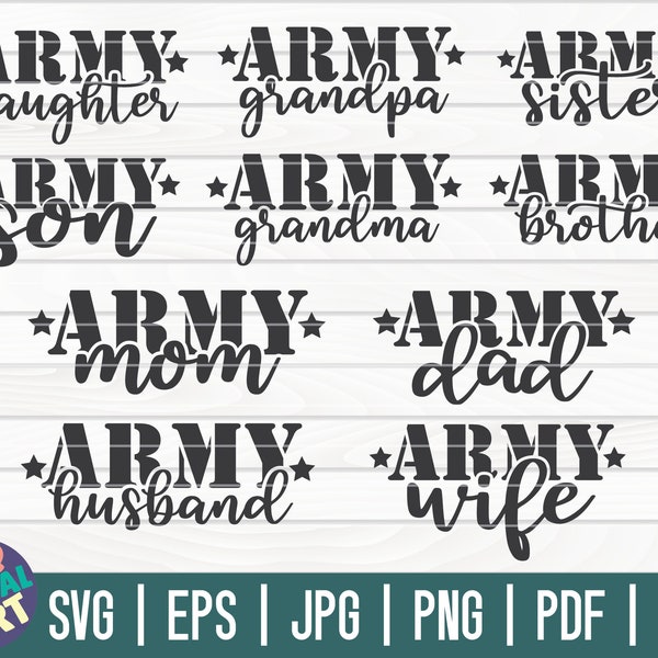 Army family SVG Bundle / Veteran's Day SVG / Memorial Day SVG / Free Commercial Use / Cut Files for Cricut / Printable / Instant download