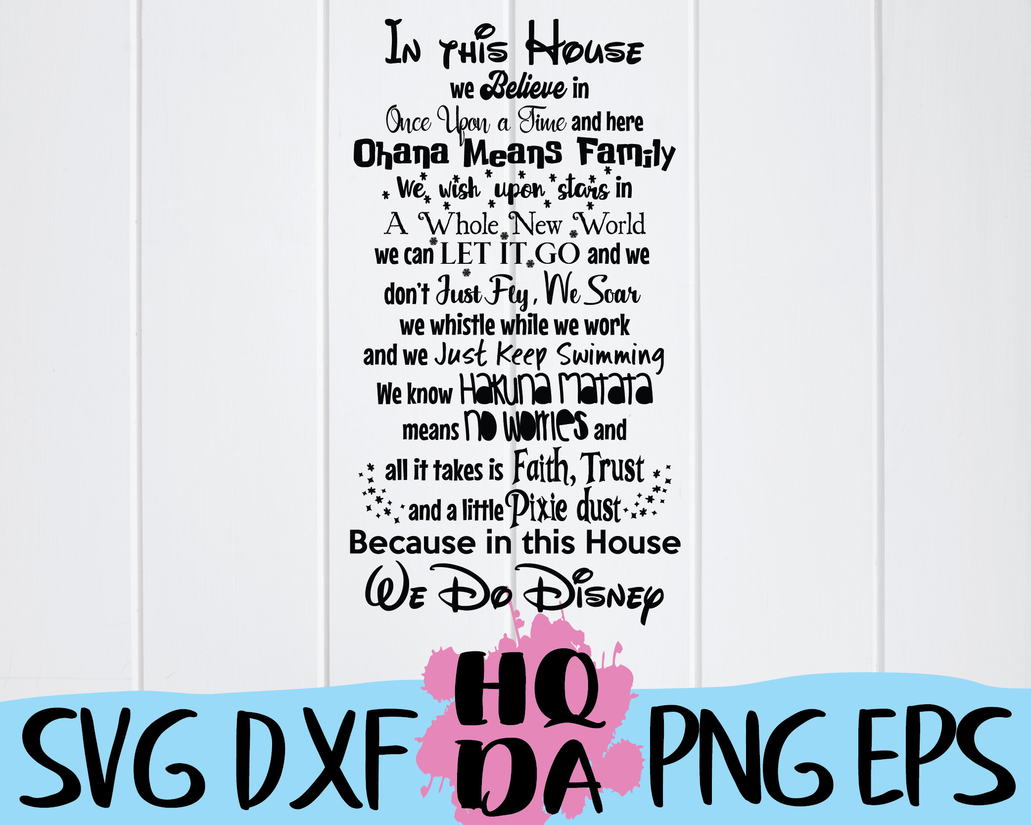 Download In this house We do Disney svg cut file design Wall print ...