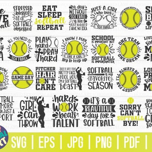 Softball SVG Bundle ZWEI / Softball SVG / Softball T-Shirt svg / Schneide Datei / Clipart / bedruckbar / Vektor / kommerzielle Nutzung / sofortiger Download