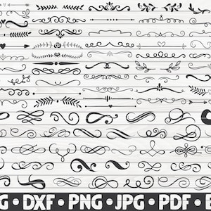 85 Text Dividers Bundle SVG / fichier coupé / clipart / imprimable / vecteur / utilisation commerciale gratuite / téléchargement immédiat