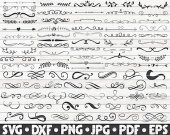 85 テキスト区切り線バンドル SVG / カット ファイル / クリップアート / 印刷可能 / ベクター / 商用利用無料 / 即時ダウンロード