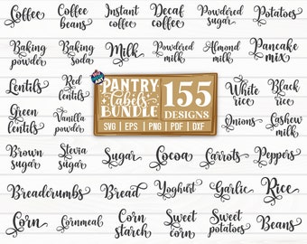 Pantry Labels SVG Bundle / Kitchen SVG / Cut File / Cliparts / Printable / Vectors / Decal / Commercial use / Instant download