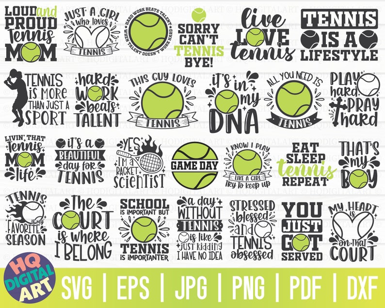 Tennis SVG Bundle TWO / Tennis T-shirt SVG / Tennis family svg / Cut File / clipart / printable / vector / commercial use image 1