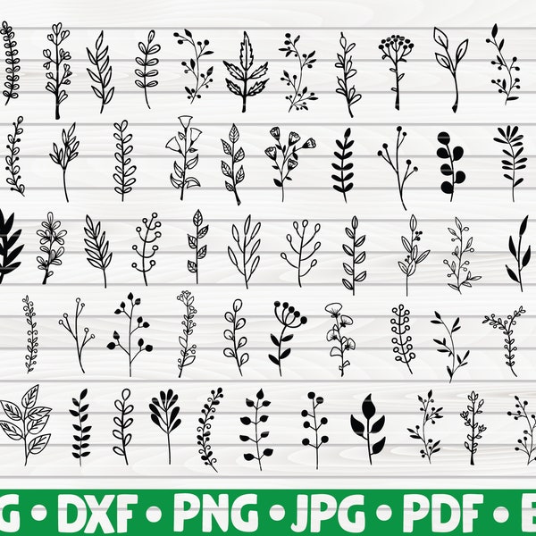 63 Zweige Bundle SVG / geschnittene Datei / Clipart / printable / Vektor / kommerzielle Nutzung | Sofort-Download