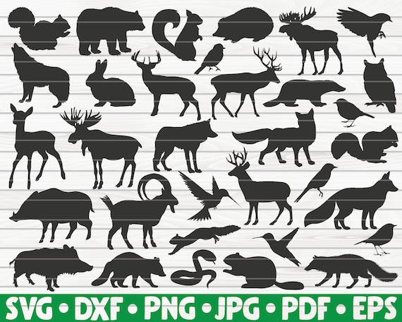 33 Forest Animals Silhouettes / Free Commercial Use / Cut files for Cricut / cliparts / printable / vectors / instant download