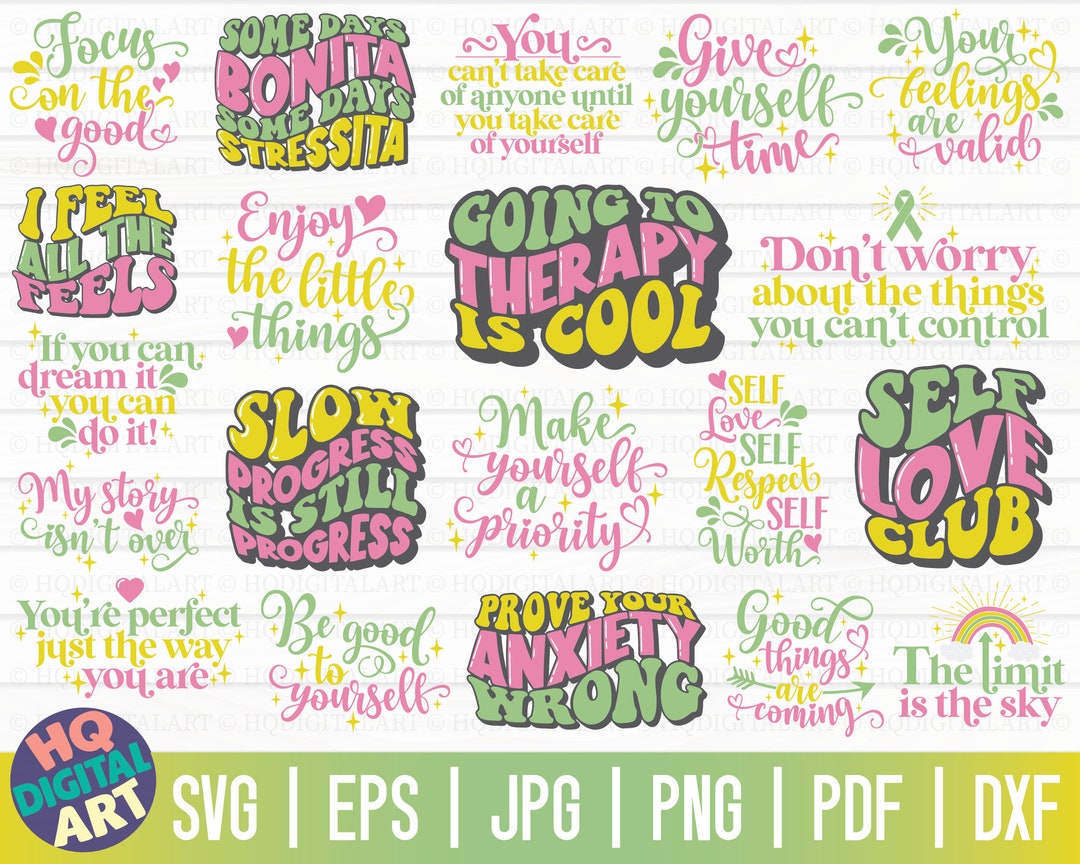 Mental Health Awareness SVG Bundle ONE / Inspirational Bundle SVG ...