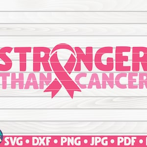 Più forte del cancro SVG / Citazione di consapevolezza del cancro / Cut File / clipart / stampabile / vettoriale / download istantaneo per uso commerciale