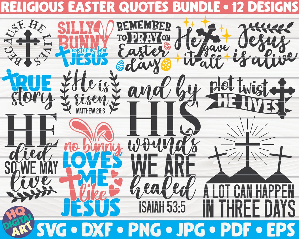 Religious Easter SVG Bundle 8 Designs Cut File Clipart - Etsy Australia