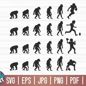 Football Evolution Silhouettes SVG Bundle / Football SVG / Cut File / Cliparts / Printable / Vectors / Decal / Commercial use