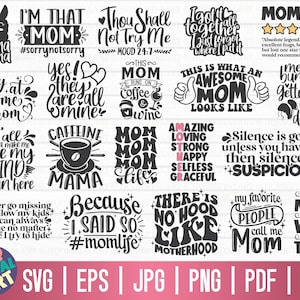 Mom life SVG Bundle ONE / SVG do Dia das Mães / Arquivos cortados para Cricut / Uso comercial gratuito / Download instantâneo