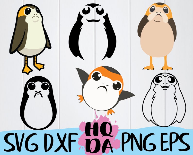 Download Silhouette Studio Cricut 6 Star Wars Porg Svg Cut File Vector Cliparts Printable Clip Art Art Collectibles