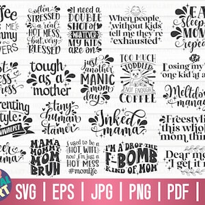Mom life SVG Bundle DUE / Festa della mamma SVG / File tagliati per Cricut / Uso commerciale gratuito / Download istantaneo
