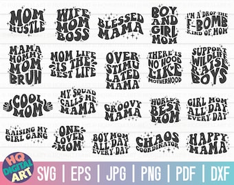 Retro mom SVG Bundle / Mom life SVG / Mother's Day SVG / Cut Files for Cricut / Printable / Vector / Free Commercial Use / Instant Download